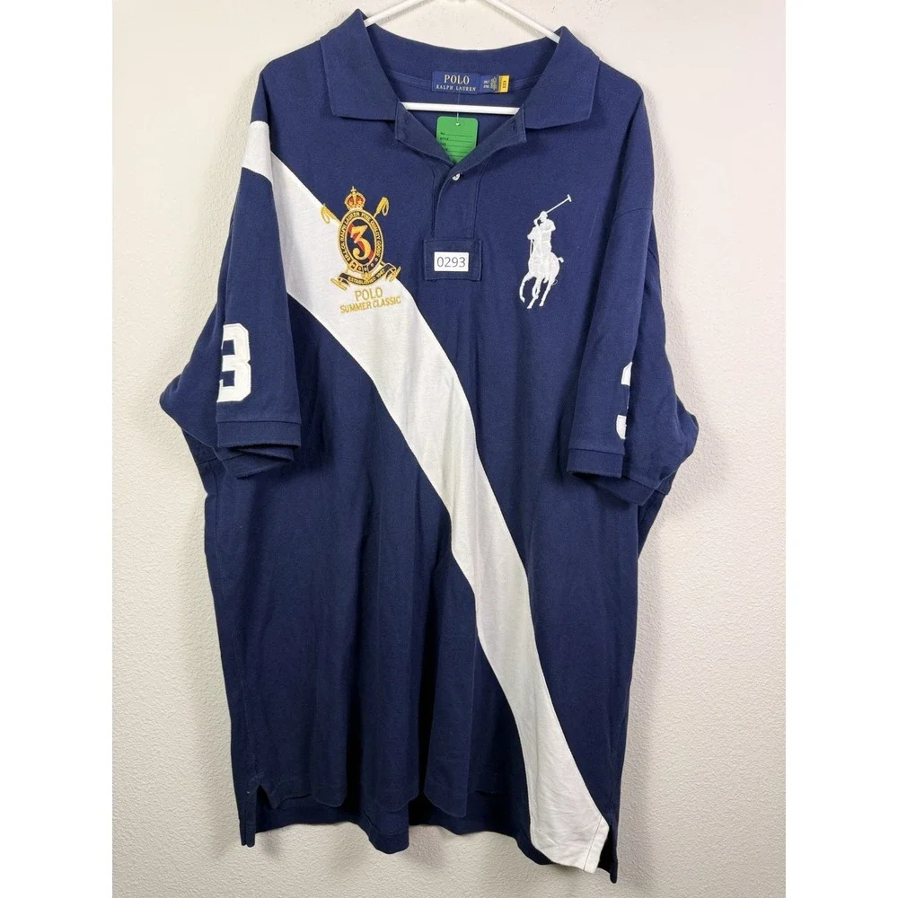 Polo Ralph Lauren Summer Classic Rugby Polo Shirt Men's 2XLT  Big Pony Crest